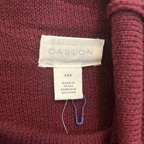 caslon Double Knit Long Sleeve Turtleneck Sweater Dress in wine color - Picture 12 of 14